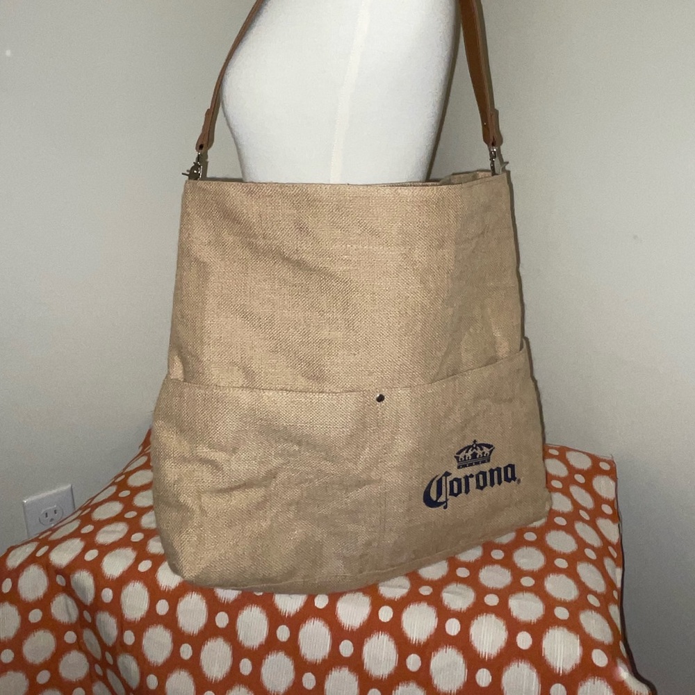 2/30$ 🛍️Jute / Burlap Corona Beer Messenger/ Beach/ Cross-Body Bag UNISEX